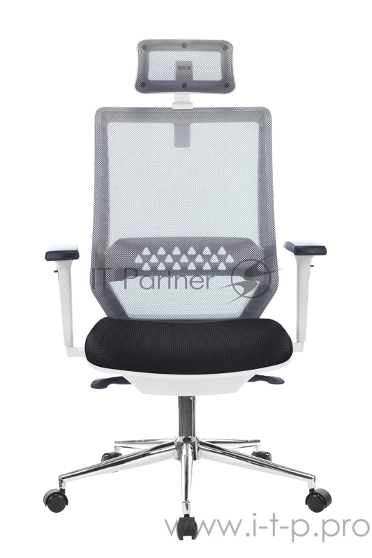 Кресло руководителя Бюрократ MC-W612N-H темно-серый TW-04 сиденье черный TW-11 сетка/ткань с подголов. крестовина хром
