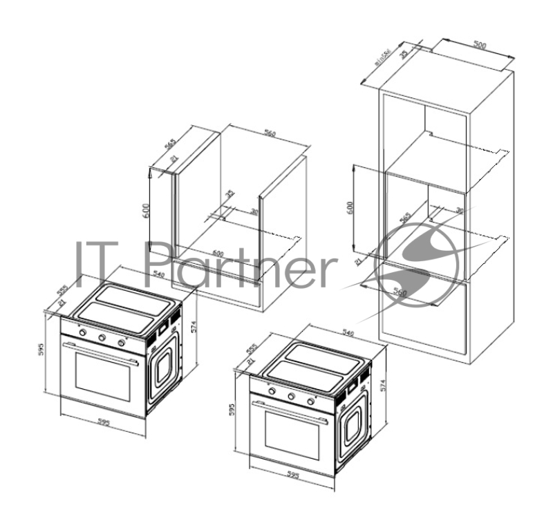 Духовой шкаф Электрический Hyundai HEO 6647 BG черный