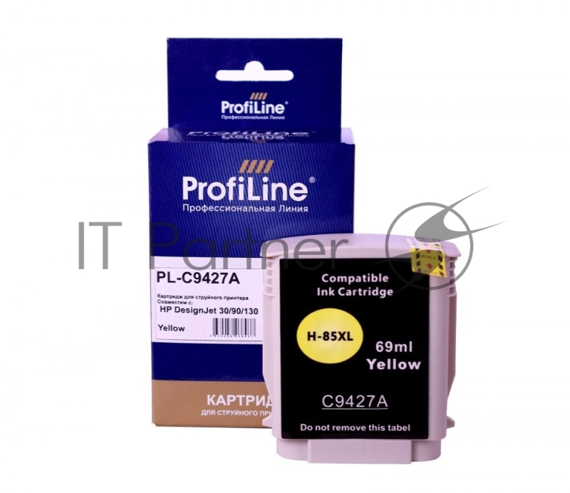 Струйный картридж PL-C9427A (№85) для принтеров HP DesignJet 30/90/130 с чернилами Yellow ProfiLine