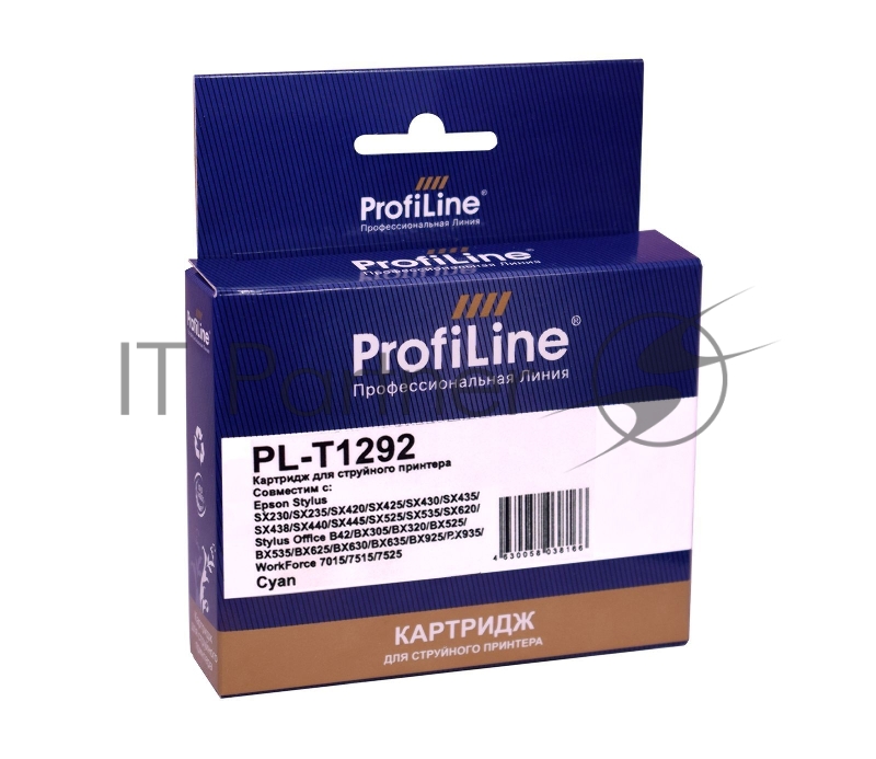 Струйный картридж PL-T1292 для принтеров Epson Stylus SX230/SX235/SX420/SX425/SX430/ Office B42/BX305/BX320/BX525/BX535/BX 7015/7515/7525 с чернилами Cyan ProfiLine