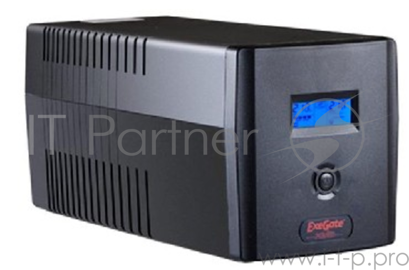 ИБП Exegate (EP212519RUS) ИБП Exegate Power Smart ULB-1000 LCD 1000VA, Black, 2 евророзетки+2 розетки IEC320, USB