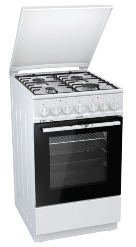 Комбинированная плита GORENJE K5241WH/ 85x50x60, комбинированная, 4 газовые конфорки, духовка электрическая, белый
