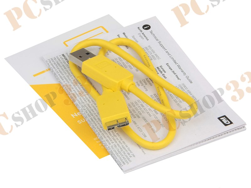 Внешний жесткий диск 4000ГБ 2.5 Western Digital My Passport WDBUAX0040BYL, желтый (USB3.0)