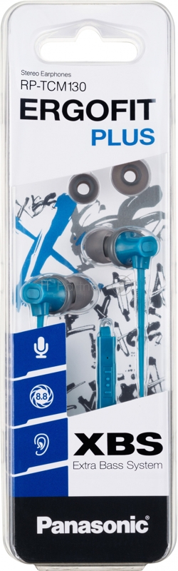 Гарнитура вкладыши Panasonic RP-TCM130GEA 1.2м синий проводные в ушной раковине