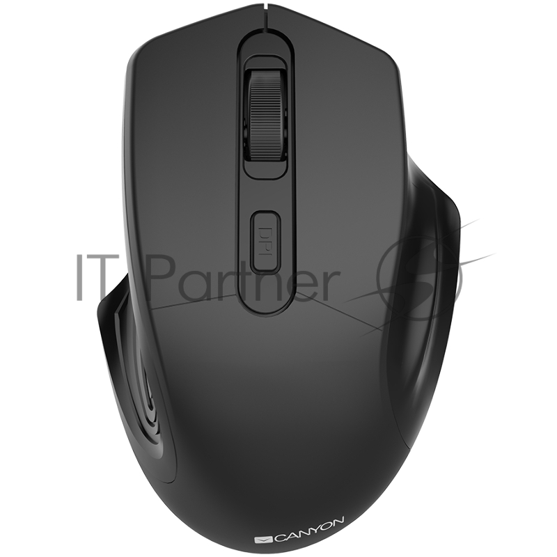 Мышь CANYON 2.4GHz Wireless Optical Mouse with 4 buttons, DPI 800/1200/1600, Black, 115*77*38mm, 0.064kg
