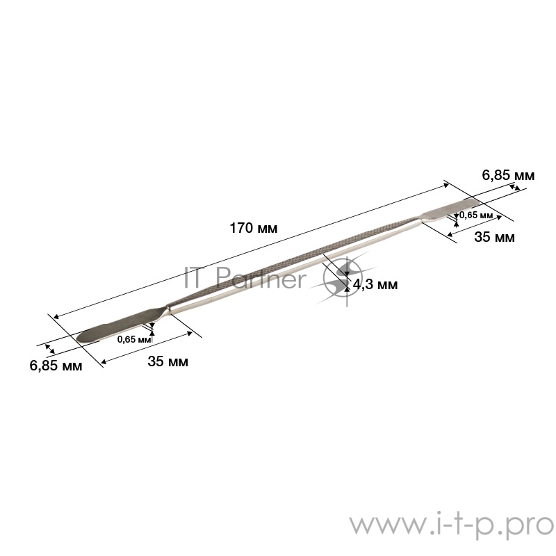 Спуджер металлический (лопатка двухсторонняя) 170 мм