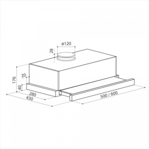 Вытяжка встраиваемая Lex Hubble G 2M 600 черный управление: кнопочное (1 мотор)