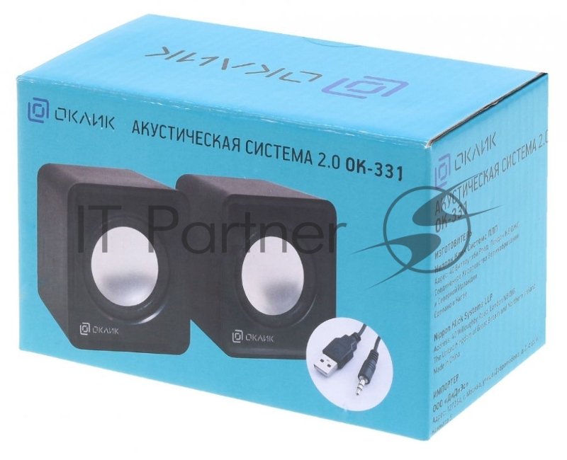Колонки Oklick Колонки Oklick OK-331 2.0 черный 6Вт