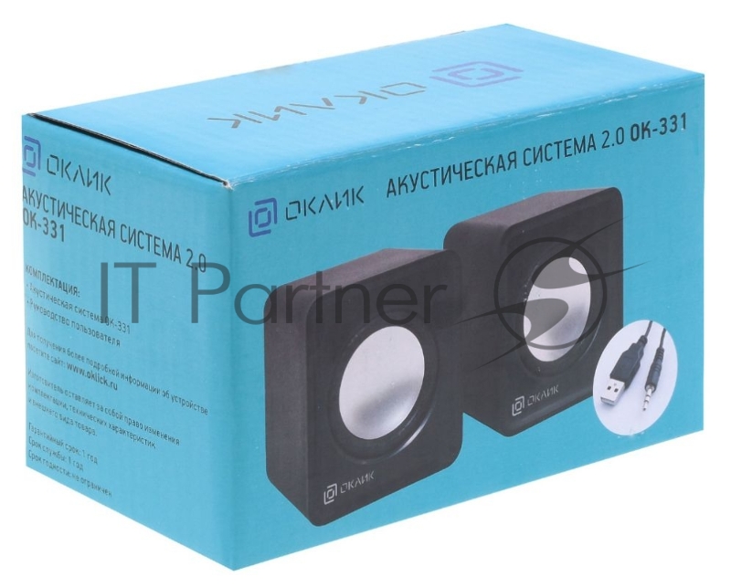 Колонки Oklick Колонки Oklick OK-331 2.0 черный 6Вт