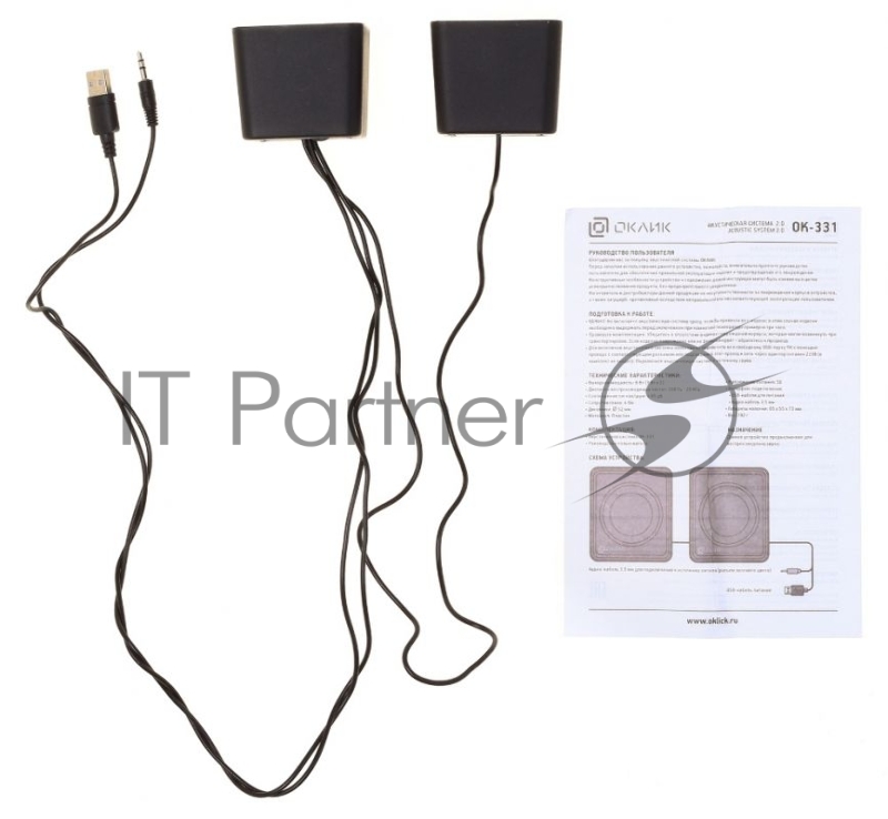 Колонки Oklick Колонки Oklick OK-331 2.0 черный 6Вт