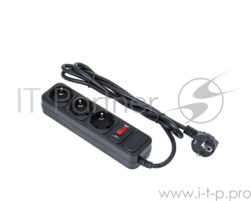 Сетевой фильтр Exegate EX221179RUS Сетевой фильтр Exegate SP-3-3B (3 розетки, 3м, евровилка, черный)