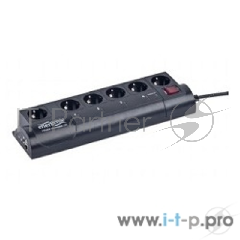 Сетевые фильтры Energenie Сетевой фильтр EG-PMS2-LAN программируемый, черный (10А, LAN, 6 розеток)