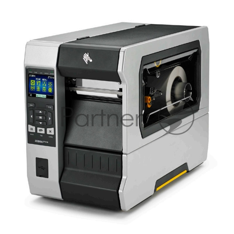 Принтер этикеток Zebra TT ZT610 4, 203 dpi, Euro and UK cord, Serial, USB, Gigabit Ethernet, Bluetooth 4.0, USB Host, Tear, Color Touch, ZPL