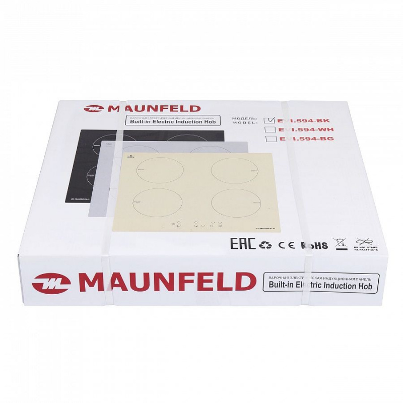 Электрическая индукционная панель MAUNFELD EVI.594-BK Электрическая индукционная панель MAUNFELD EVI.594-BK/ Индукционная, • Тип: электрическая 60 с