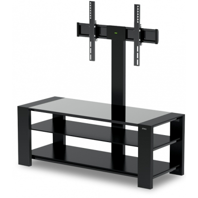 Стойка под телевизор HOLDER TV-32110 черный матовый+черное стекло