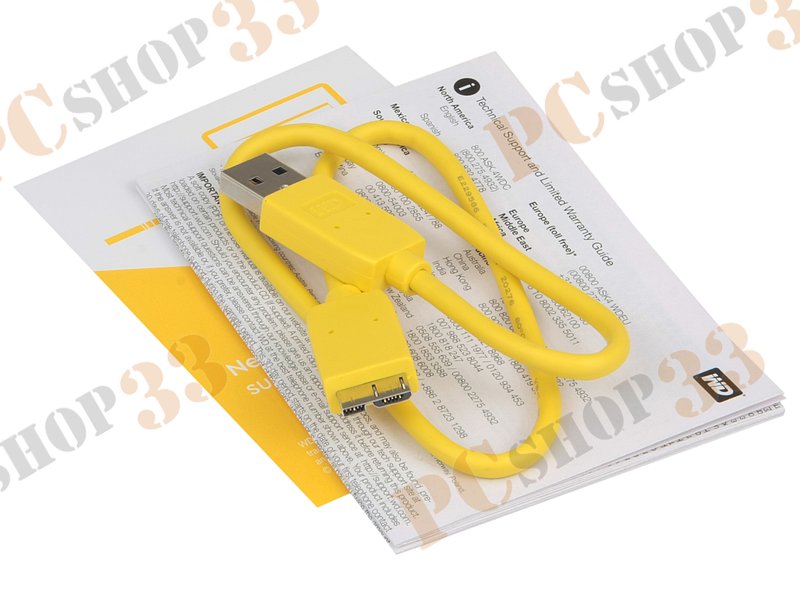 Внешний жесткий диск 1000ГБ 2.5 Western Digital My Passport WDBBEX0010BYL, желтый (USB3.0)