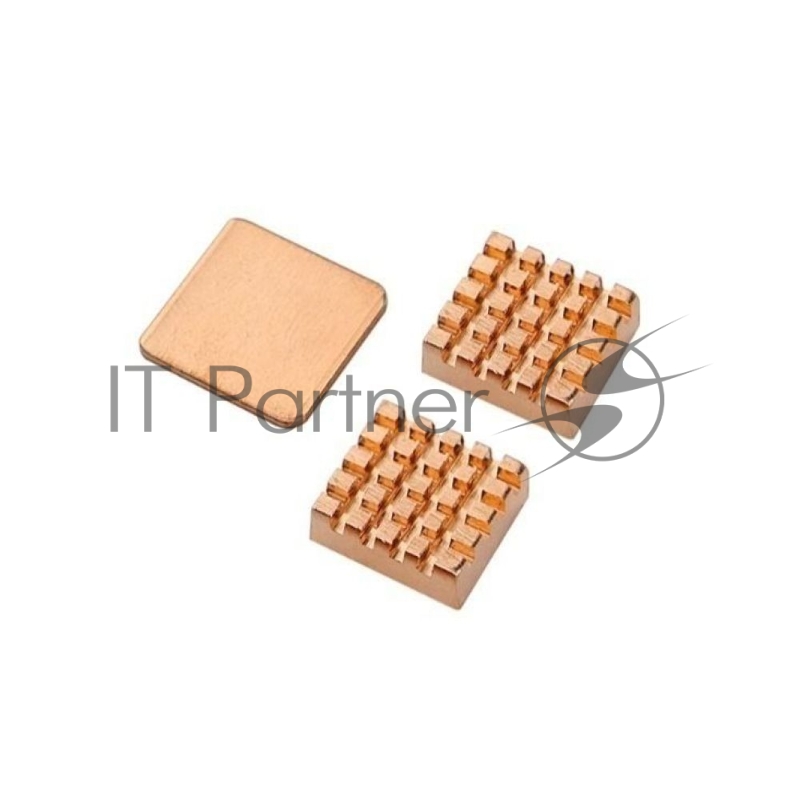 RA257 Набор радиаторов медных ACD Ultra Strong Pure Copper Heatsink Set (1шт RA256+2шт RA026) (2 шт 14x12x5.5мм и 1шт 15x15x1мм) for Raspberry 3