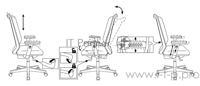 Кресло Бюрократ MC-W611N темно-серый TW-04 38-417 сетка/ткань крестовина пластик пластик белый