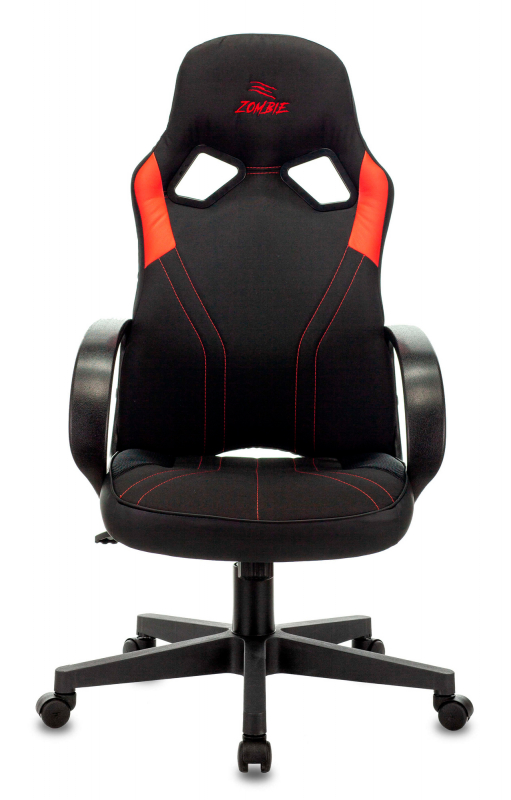 Кресло игровое Zombie RUNNER черный/красный искусственная кожа крестовина пластик