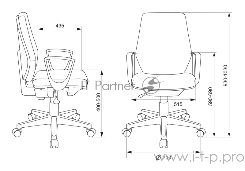 Кресло Бюрократ CH-W545 серый 38-404 крестовина пластик пластик белый