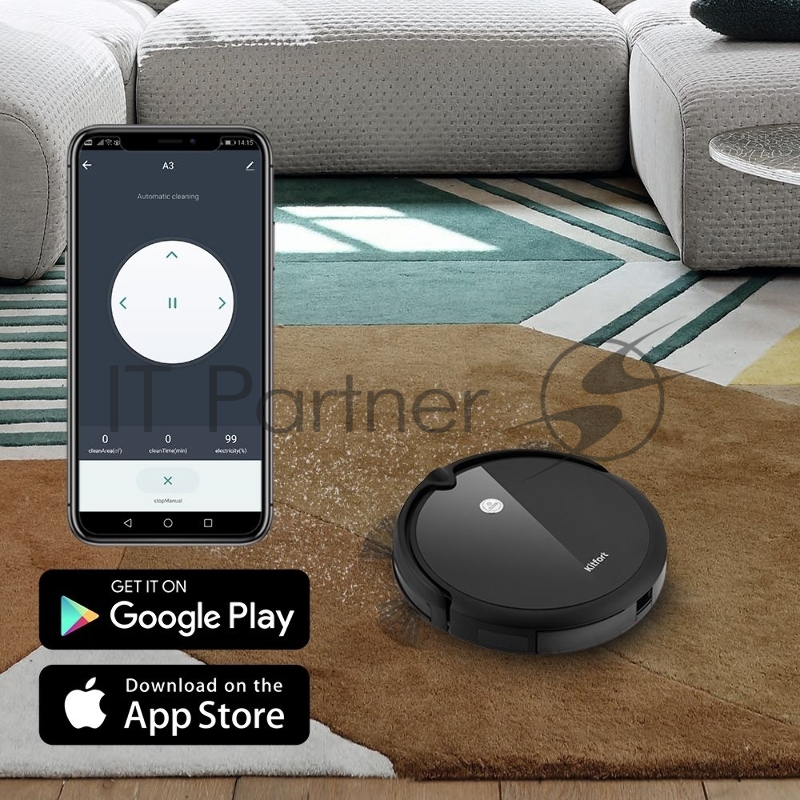 Пылесос-робот Kitfort KT-590 черный