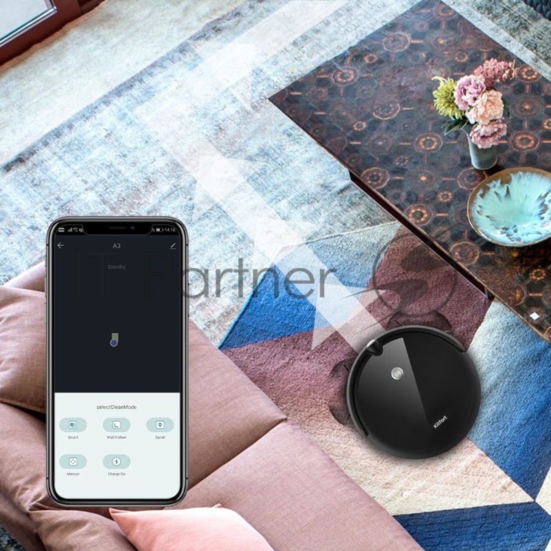 Пылесос-робот Kitfort KT-590 черный