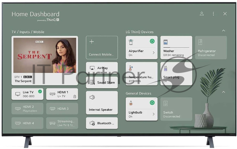 Телевизор LED 55 LG 55NANO75 Blue, Ultra HD 4K, DVB-T2/C/S2, USB, Wi-Fi, Smart TV