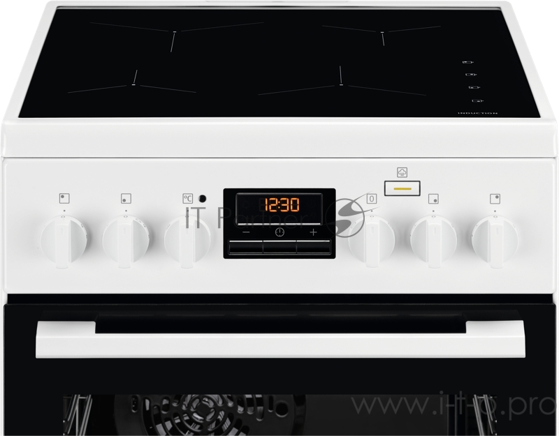 Электрическая плита ELECTROLUX Электрическая плита ELECTROLUX/ Электрическая плита с индукцией, 50см шириной, белого цвета, мультифункциональная электрическая духовка с паром SteamBake, электрический гриль, электронное управление с отключением духовк