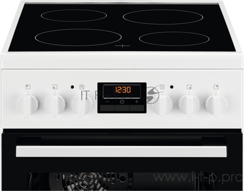 Электрическая плита ELECTROLUX Электрическая плита ELECTROLUX/ Электрическая плита со стеклокерамикой, 50см шириной, белого цвета, мультифункциональная электрическая духовка, электрический гриль, электронное управление с отключением духовки, 5 режимо