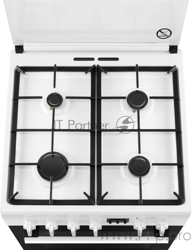 Комбинированная плита ELECTROLUX Комбинированная плита ELECTROLUX/ Комбинированная плита с газовой варочной поверхностью и электрической духовкой, 60см шириной, белого цвета, мультифункциональная электрическая духовка с паром SteamBake, электрический