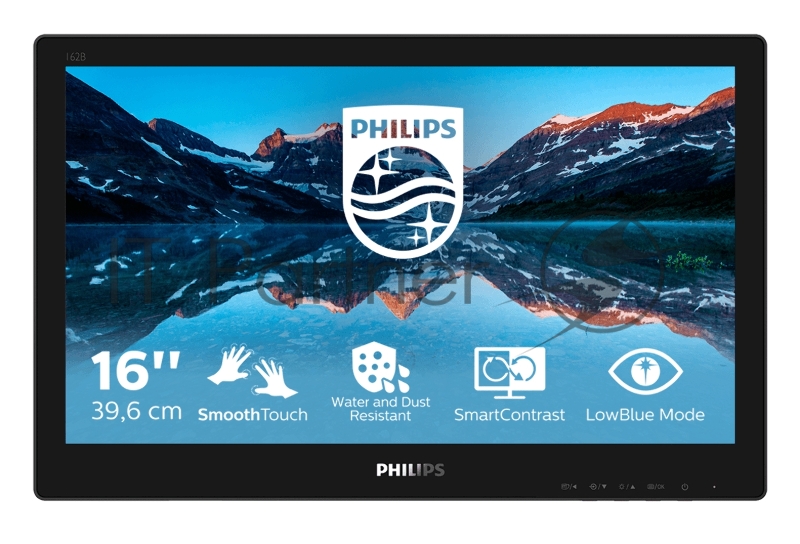 МОНИТОР 15.6 PHILIPS 162B9TN/00 Black (Multi-Touch, 1366x768, 4 ms, 90°/60°, 220 cd/m, 20M:1, +DVI, +HDMI 1.4, +Display