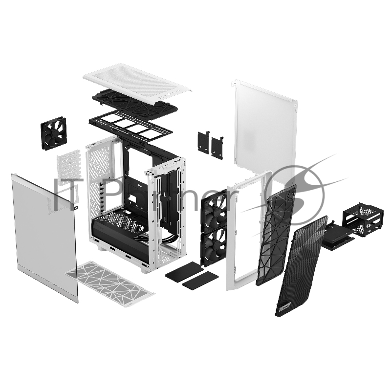 Корпус Fractal Design MESHIFY 2 COMPACT WHITE - TG / ATX, TG / 2x140mm & 1x120mm fans inc. / FD-C-MES2C-05
