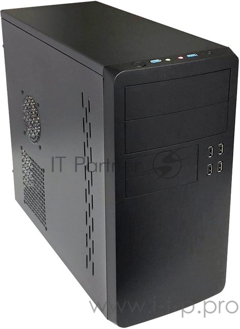 Корпус HIPER Office M5200 (ATX, 0.4MM SGCC, 4xUSB2.0 +2xUSB3.0 +Audio, PSU 500W, Passive PFC, 120mm fan, power cord, Black)