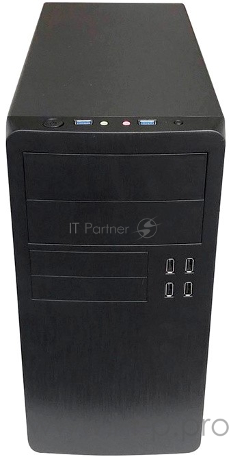 Корпус HIPER Office M5200 (ATX, 0.4MM SGCC, 4xUSB2.0 +2xUSB3.0 +Audio, PSU 500W, Passive PFC, 120mm fan, power cord, Black)