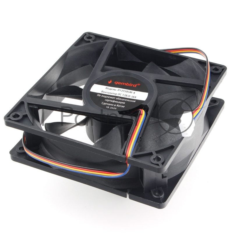 Вентилятор Gembird, 120x120x38, втулка, 4 pin, провод 40 см