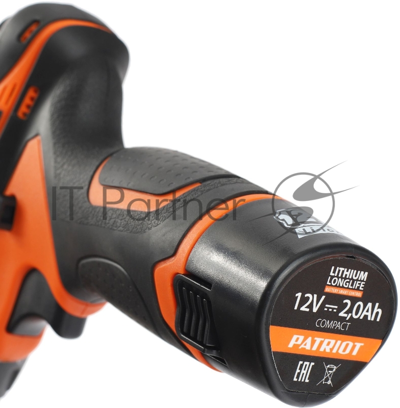 Дрель-шуруповерт аккумуляторная PATRIOT THE ONE BR 115Li, две батареи Li-Ion, 12V, кейс
