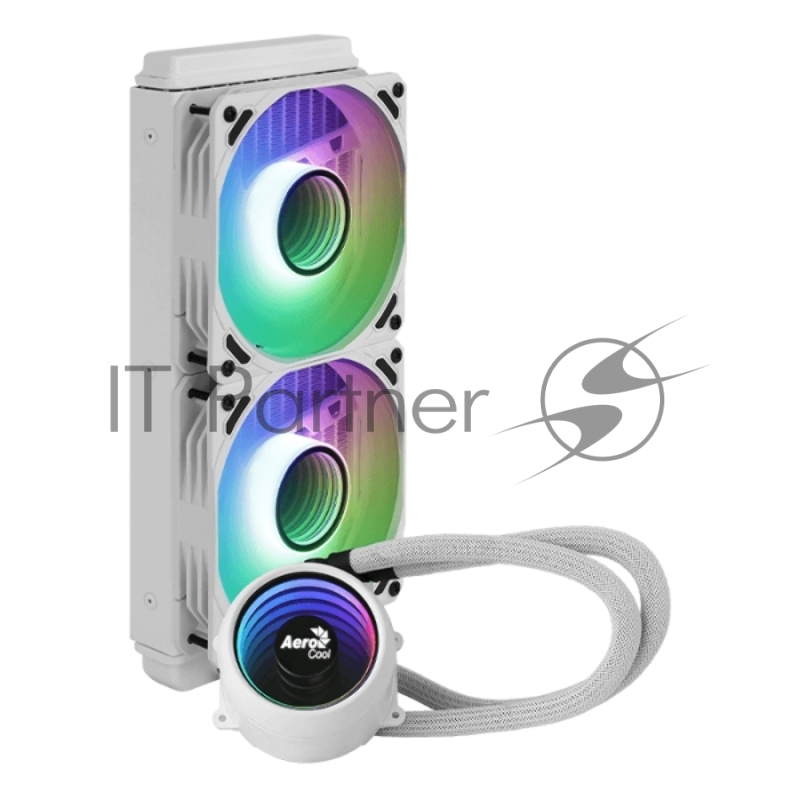 Комплект водяного охлаждения Aerocool Mirage L240WH (универсальный, 400W, 26.8 (макс) dB, 600-2000 rpm, 2x120мм, 4 pin,