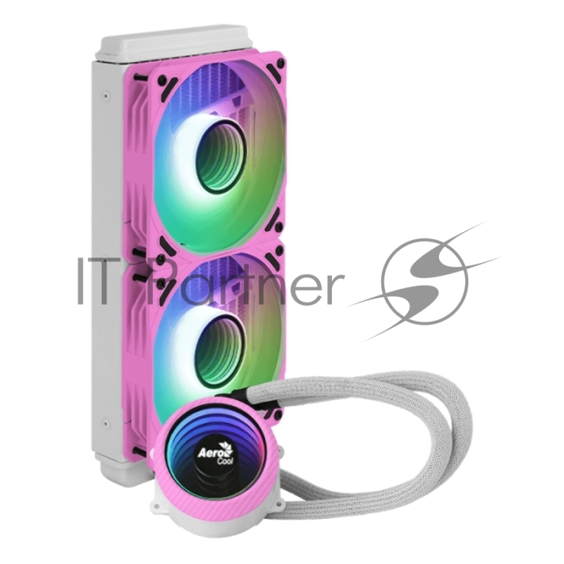 Комплект водяного охлаждения Aerocool Mirage L240WH (универсальный, 400W, 26.8 (макс) dB, 600-2000 rpm, 2x120мм, 4 pin,