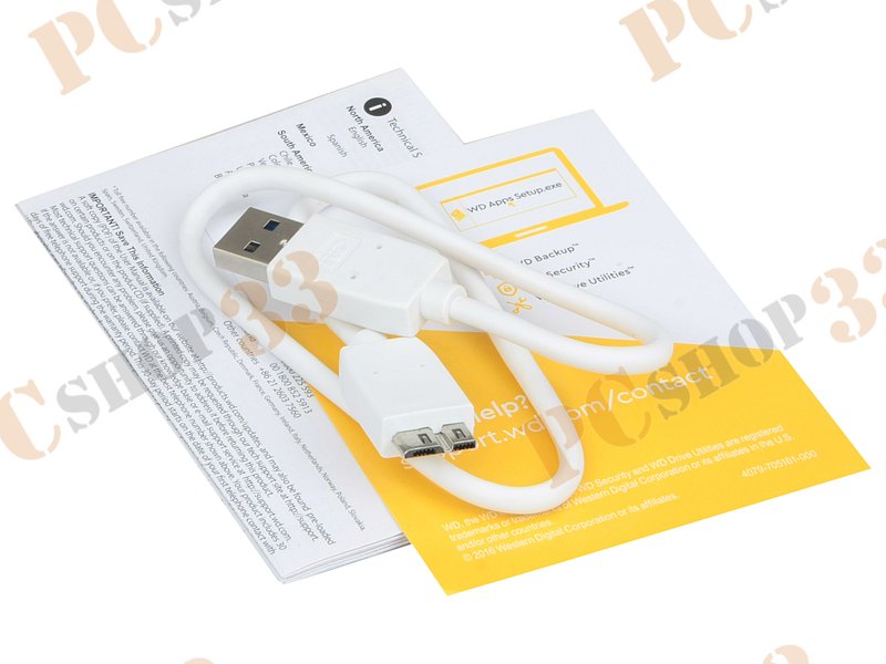 Внешний жесткий диск 1000ГБ 2.5 Western Digital My Passport WDBBEX0010BWT, белый (USB3.0)