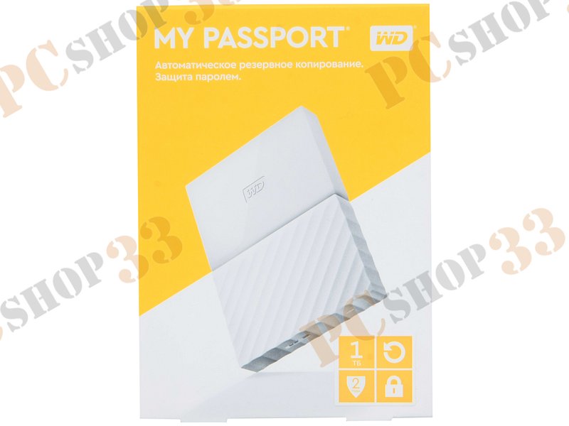 Внешний жесткий диск 1000ГБ 2.5 Western Digital My Passport WDBBEX0010BWT, белый (USB3.0)