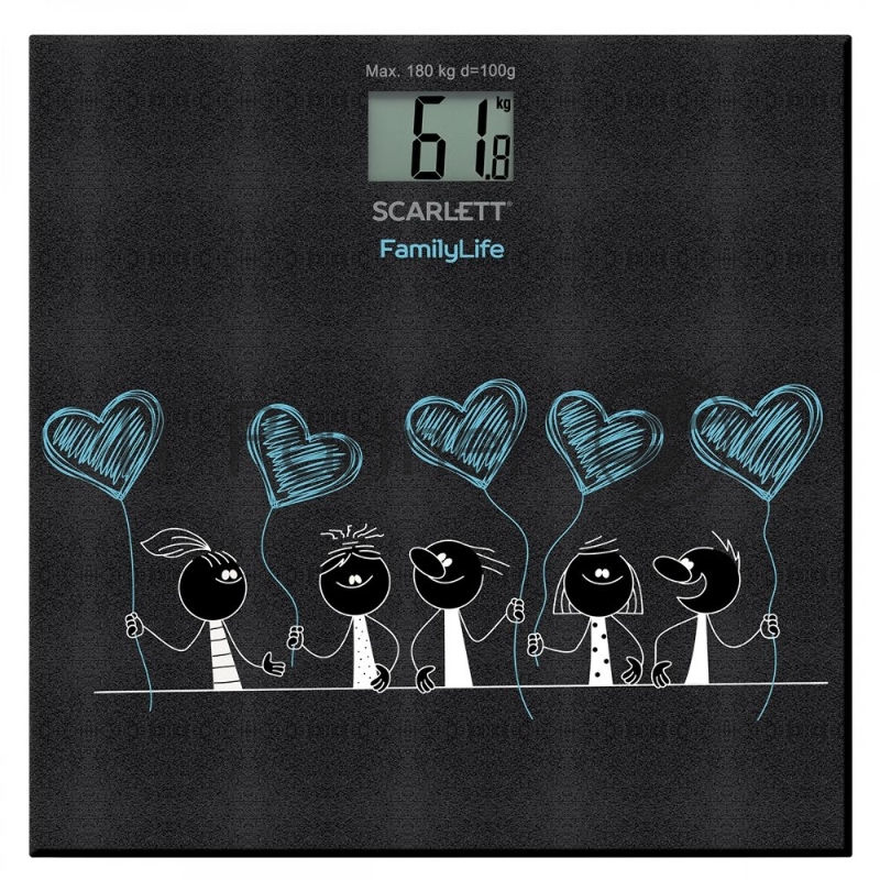 Весы напольные электронные Scarlett SC-BS33E019 черный/рисунок