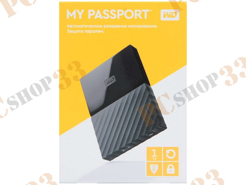 Внешний жесткий диск 1000ГБ 2.5 Western Digital My Passport WDBBEX0010BBK, черный (USB3.0)