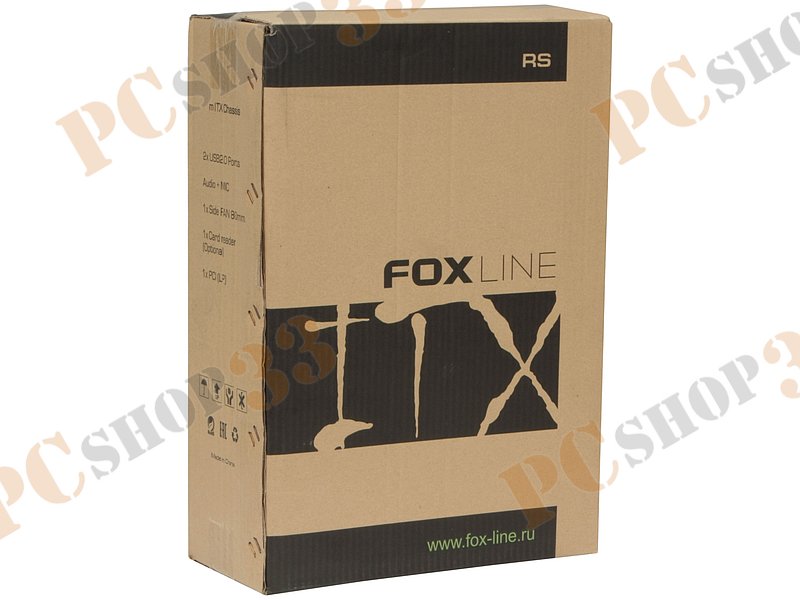 Корпус Desktop Foxline RS-338, mini-ITX, черно-серебр. (250Вт)