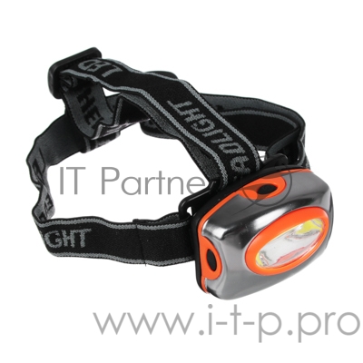 Фонарик ЧИНГИСХАН налобный, 1 COB, 3xAAA, 3 режима, пластик, 1цв