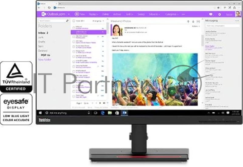 Монитор Lenovo T24i-2L 23,8 16:9 IPS 1920x1080 4ms 1000:1 250 178/178 VGA//HDMI1.4/DP1.2//Natural Low Blue Light, USB-Hub, LTPS Stand 3YR Exchange