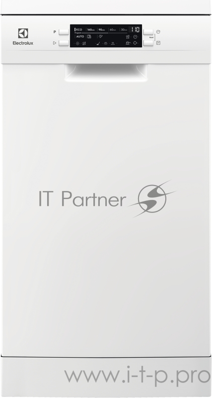 Посудомоечные машины ELECTROLUX Посудомоечные машины ELECTROLUX/ Отдельностоящая узкая посудомоечная машина, белого цвета, 9 комплектов, электронное управление с дисплеем, 8 программ: Предварительное ополаскивание, Быстрая 30мин, Быстрая 60мин, Станд