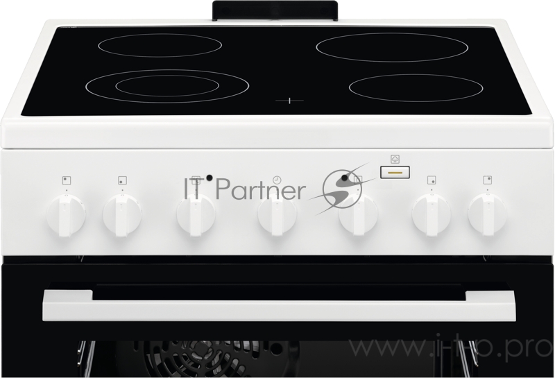 Электрическая плита ELECTROLUX Электрическая плита ELECTROLUX/ Электрическая плита со стеклокерамикой, 60см шириной, белого цвета, мультифункциональная электрическая духовка с паром SteamBake, электрический гриль, механический таймер с отключением ду