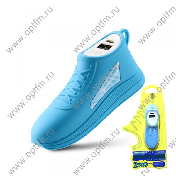 Аккумулятор внешний 2500mA REMAX Running-Shoe RPL-57 (USB выход 1A) голубой