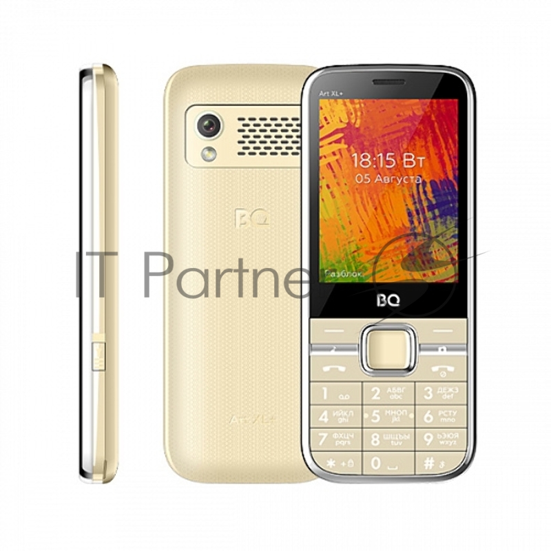 Мобильный телефон BQ 2838 Art XL+ Gold. SC6531E, 1, 208MHZ, ThreadX, 32 Mb, 32 Mb, 2G GSM 850/900/1800/1900, Bluetooth Версия 2.1 Экран: 2.8 , 4:3, 240*320, TN Основная камера: 0.08 MP, FF, Фронтальная камера: , Кол-во СИМ: 2, Mini, Micro, карта памя