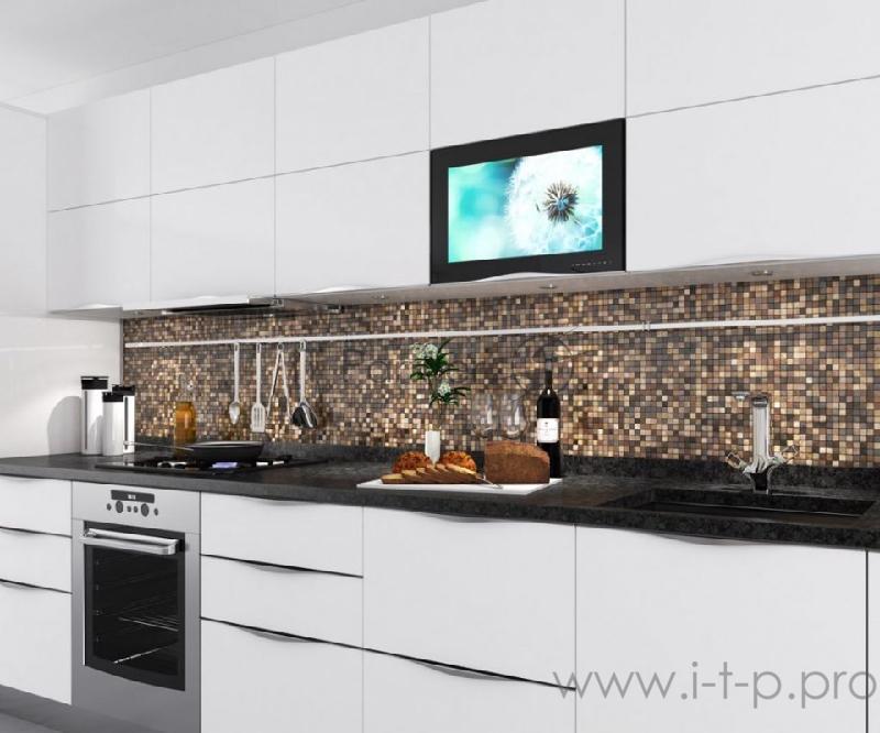 Встраиваемый телевизор ЖК 22 KITEQ Встраиваемый ТВ, ниша 38 см, 22, Full HD, Smart TV + Подъемный механизм Blum